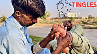 ASMR FOOT REFLEXOLOGY MASSAGE | FEET & LEG CARE MASSAGE MEN FOR TINGLES & PAIN RELIEF | LEG MASSAGE
