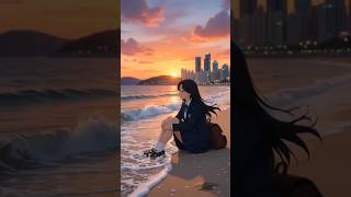 A Day student girl in seaside living 🌊||  Student Life Story||Ghibli Style Cinematic||Ghibli Studio