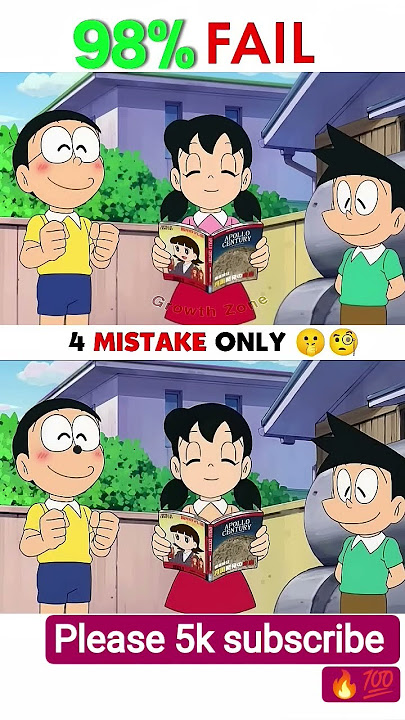 find 4 different doremon cartoon imege #doreamongame #nobita #find