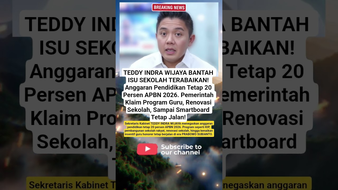Anggaran Pendidikan 2026 Tetap 20 Persen APBN Kata Teddy #shorts #viralvideo