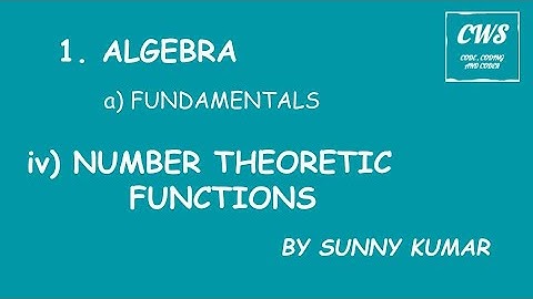 NUMBER THEORETIC FUNCTIONS | EULER