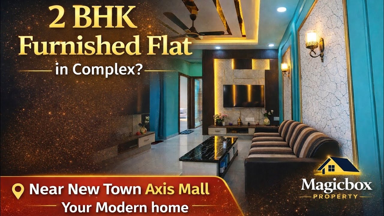 2 Bhk Newly Furnished Flat Sale ! High-rise Complex ! Close to Axis Mall New Town AA1 📞8910901629