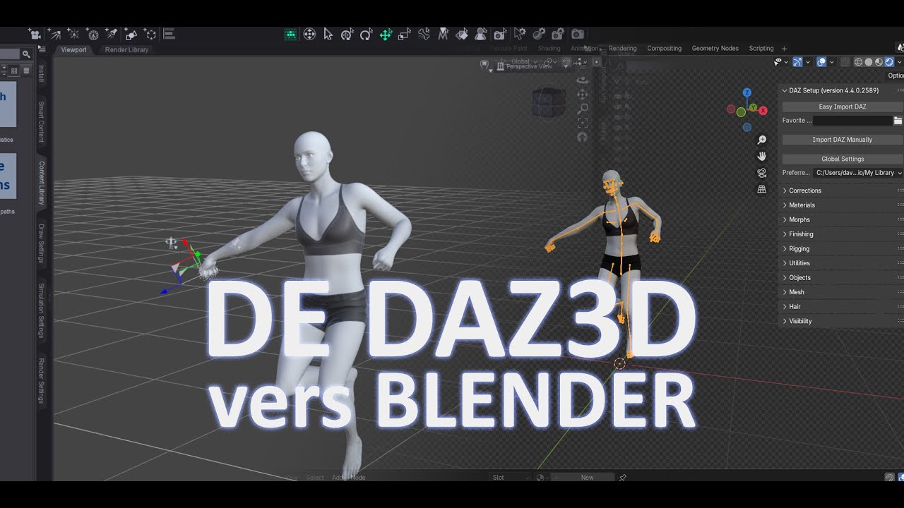 De Daz3D vers Blender