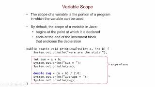 Variable Scope in Java