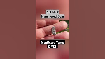 Cut Half Hammered Coin. Manticore Tones & VDI.  Metal detecting finds.