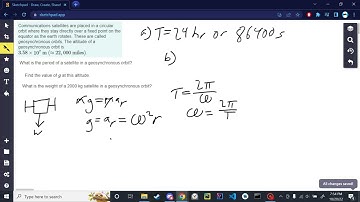 2-D Dynamics Homework || Problem 5: Geosynchronous Satellite