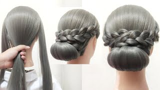 Sanggul Modern untuk Rambut PendekMedium I Braid Bun Hairstyle I Hairstyle I Hairdo I Simple Updo