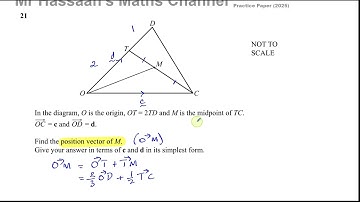 IGCSE, (CAIE), 0580/02/PQ/25, Paper 2,  Q21, Vectors, Vector Geometry, Position Vectors