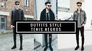 Outfits zapatillas negras/black sneakers/moda new - YouTube
