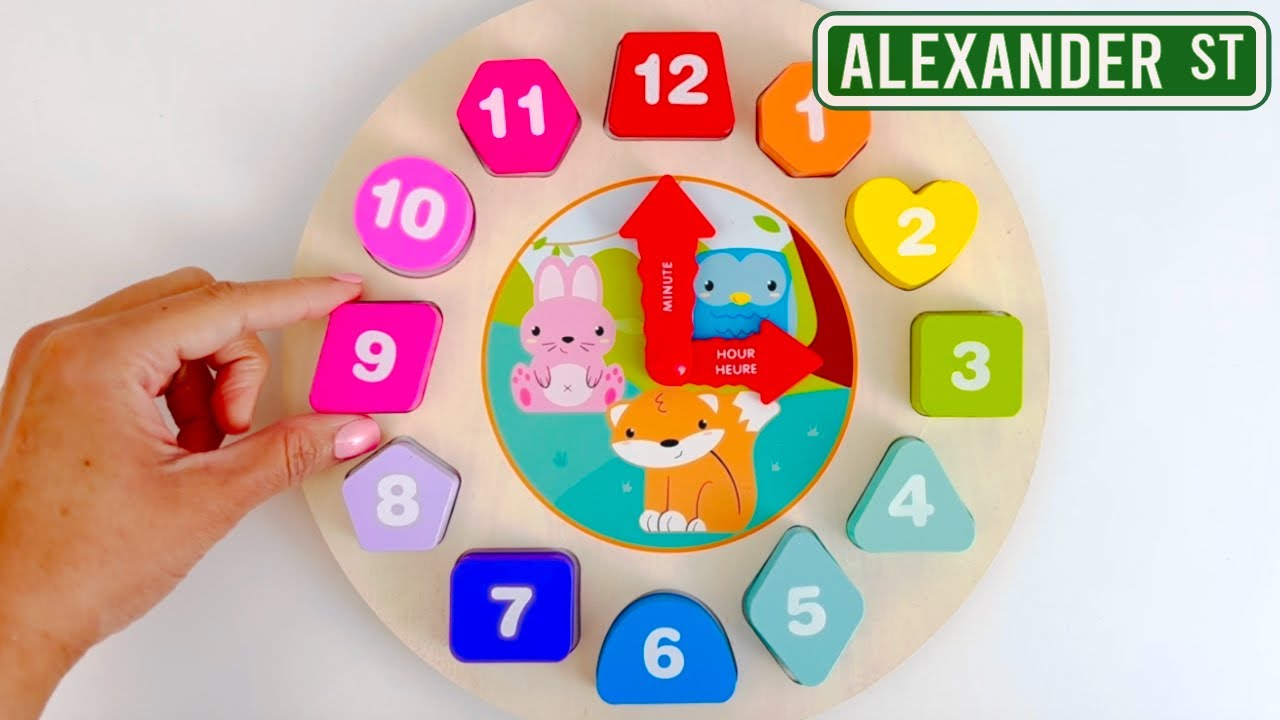 Toy Clock - Learn Shapes, Colours and Numbers, Educational Toys | Toddler Learning Videos for Kids