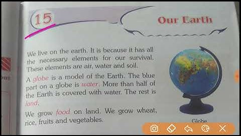 Class- 1,EVS, lesson-15 Our earth, part-1