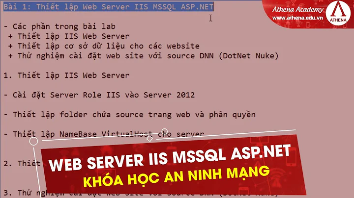 Tìm hiểu về Web Server IIS ASP.NET trên Windows server