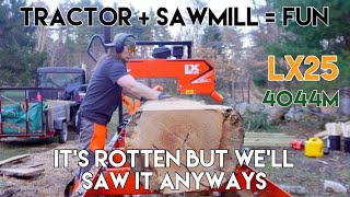 Woodmizer LX25 & 4044m, Tractor + Sawmill = FUN (Part 1)