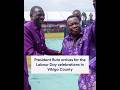 President William Ruto arrives at the 61st Labour Day Celebrations in Vihiga County