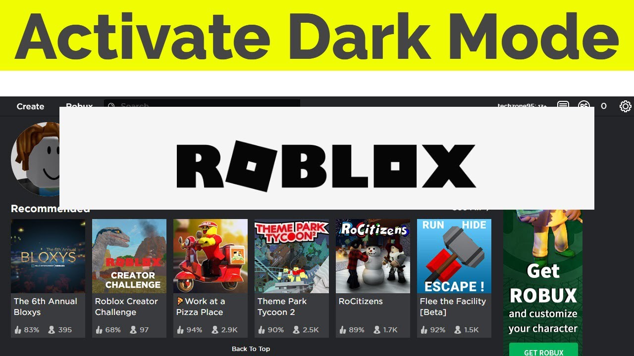 How To Enable Dark Mode On Roblox For Mobile Pc 2021 Youtube - how to make yourself black in roblox