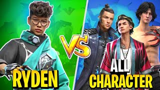 Ryden Character Vs All Character 🔥 | Free Fire Ryden Character Ability Test