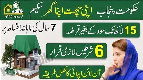 Maryam Nawaz Easy Home Loan 2025 | Apni Chhat Apna Ghar Scheme | Interest Free Loan in Pakistan