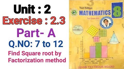 #Maths
Maths | Class : 8 | Unit No : 2 |Eercise : 2.3 | Part - A | Q.6 to 12
STBB|