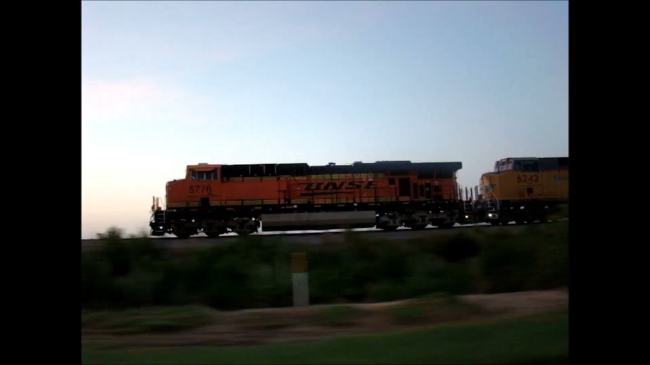 Pacing a BNSF Freight Train at Sunrise (7/30/16)