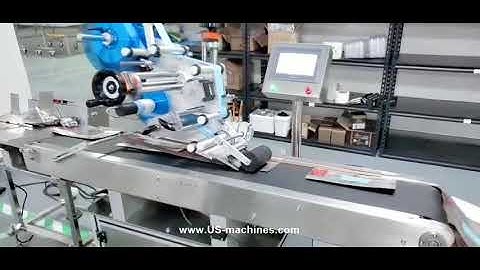 Empty bag pouch spout paging feeding top labeling machine testing video