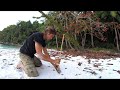 Making fire on a desert island  hand drill method