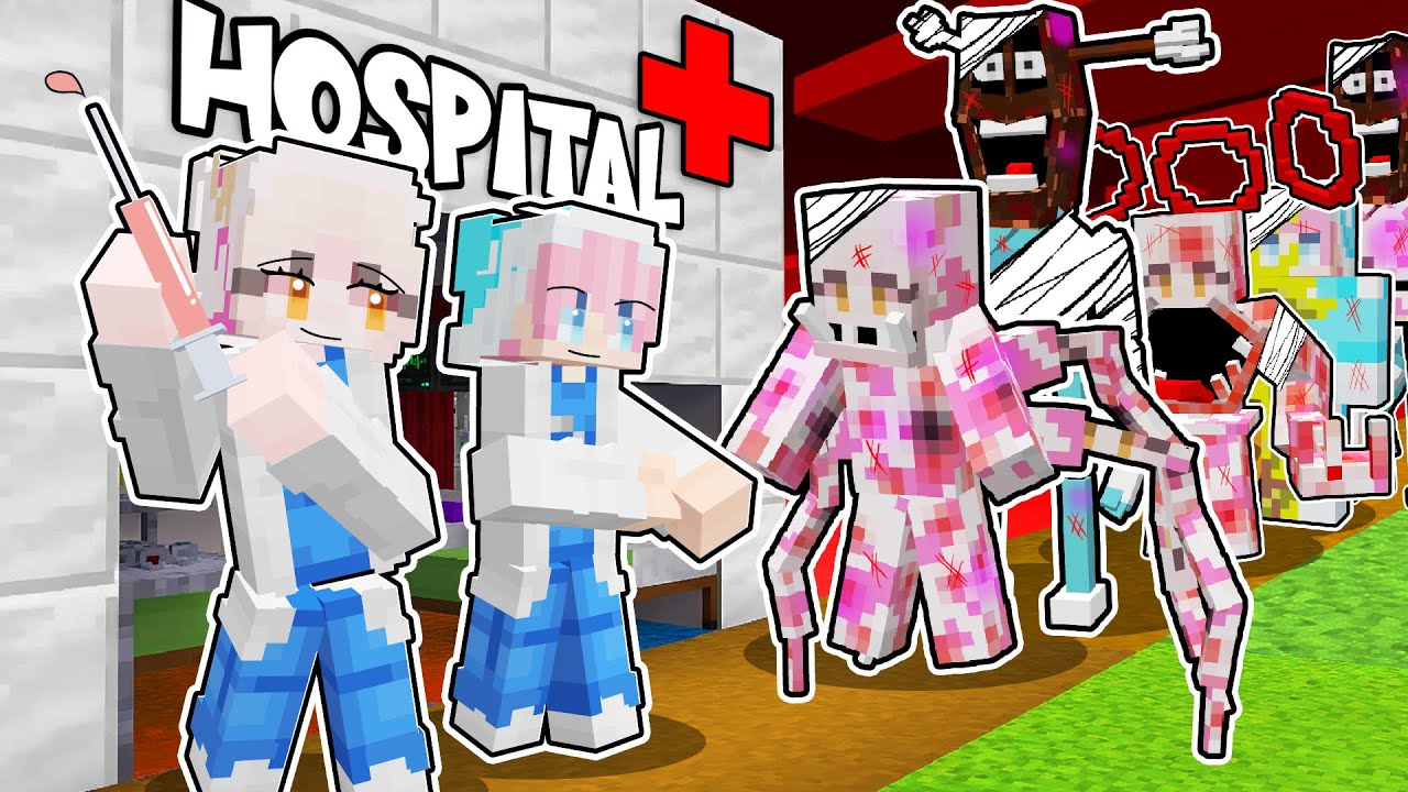 MOMON & ATUN BANGUN RUMAH SAKIT MONSTER di MINECRAFT @BANGJBLOX 