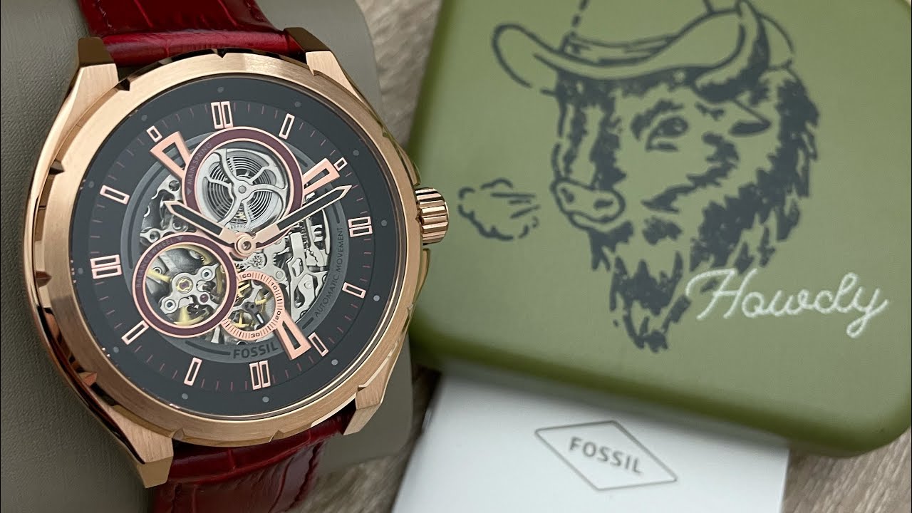 Fossil Evanston Automatic Red Leather 
