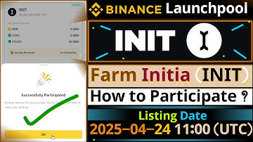 Binance Initia (INIT) Launchpool || How to Farm INIT by Locking FDUSD , USDC and BNB || New Offer