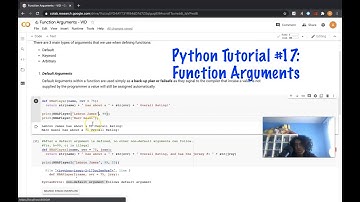 Python Tutorial: #17 - Function Arguments