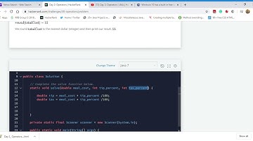 Day 2  Operators   HackerRank   Meal Cost Example