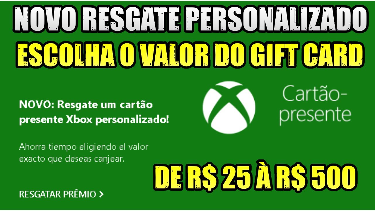 NOVO RESGATE CARTÃO PRESENTE PERSONALIZADO MICROSOFT REWARDS ESCOLHA
