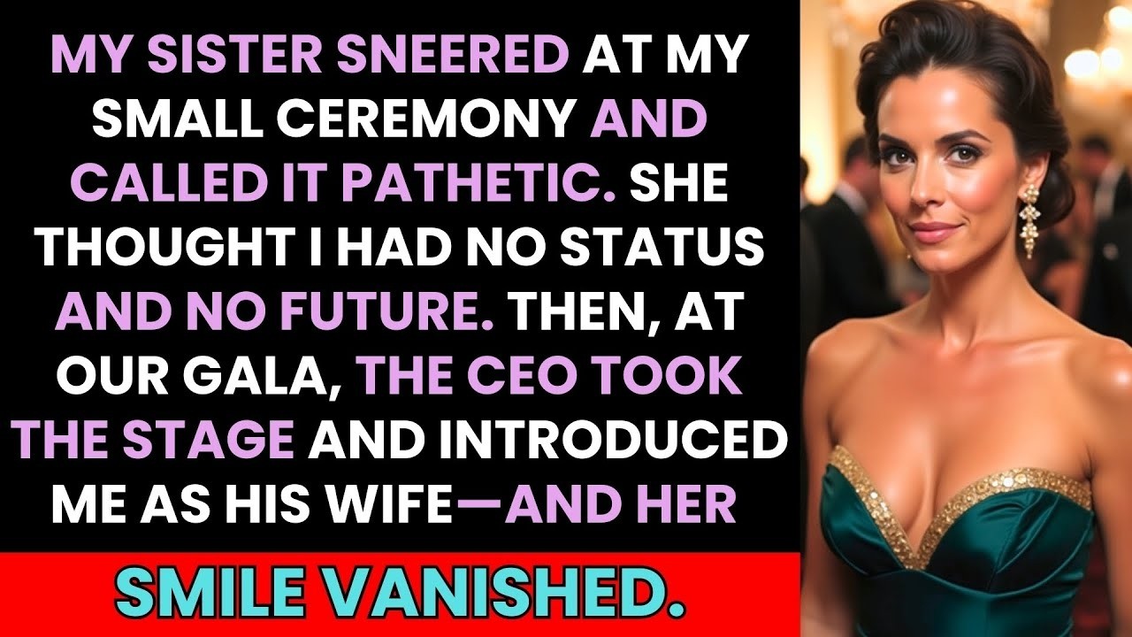 Sister Sneered At My Small Ceremony—Then CEO Introduced Me As His Wife At Our Gala
