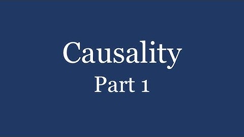 Causality - Part 1