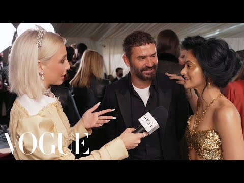 Camila Mendes on Her Golden Goddess Dress | Met Gala 2022 With Emma Chamberlain | Vogue