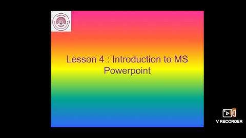 Std-V Subject-Computer  L.No 4. Introduction to MS PowerPoint video 1
