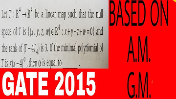 GATE 2015 Linear Algebra question based on A.M.& G.M.