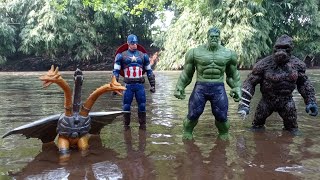 Hunting found kingkong vs Hulk,dinosaurs T-rex, monsterverse Godzilla Legendary,Avengers superhero,