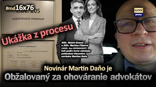 Novinár Martin Daňo je obžalovaný za ohováranie advokátov Gemeša a Filipovej (ukážka) #md16x76