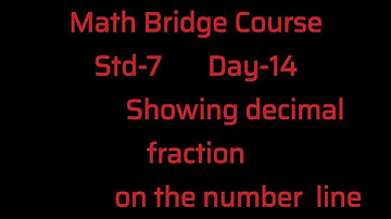Std-7#Day-14#Showing decimal fractions on the number line