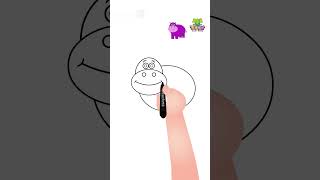 How to Draw a Cute Hippo #Shorts #drawing #drawingtutorial #drawingforkids #chuchutv #drawingshorts