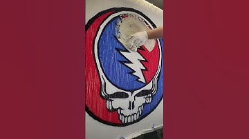 Making a Grateful Dead Stealie Rug in 45 seconds!