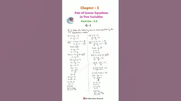 Class 10th Maths Chapter 3 Pair of Linear Equations in Two Variables Exercise 3.2 Q 1,2 | New NCERT