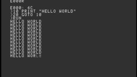 Apple 1 Replica TE Hello World