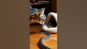 Shocking! Snake comes back and face to face with cat. But finally...