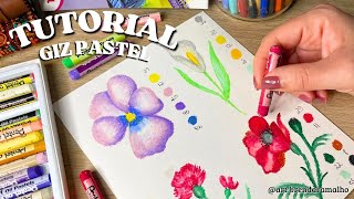 GIZ PASTEL FÁCIL PARA INICIANTES | COMO PINTAR FLORES COM GIZ PASTEL 🌼 #tutorial #pentel
