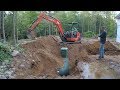 Installing 1000 Gallon Propane Tank With A Kubota Excavator