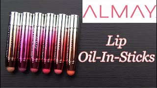 Almay Color & Care Lip Oil-In-Stick Lip Swatches & Review