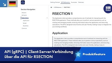 API (gRPC) | Client-Server-Verbindung über die API für RSECTION