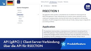 API (gRPC) | Client-Server-Verbindung über die API für RSECTION