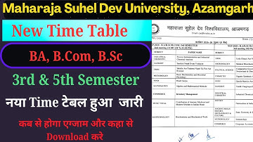MSDSU Exam Time Table 2025 ||BA, BSC, BCOM 3rd & 5th Sem||  IIIrd & Vth Sem Time Table 2025